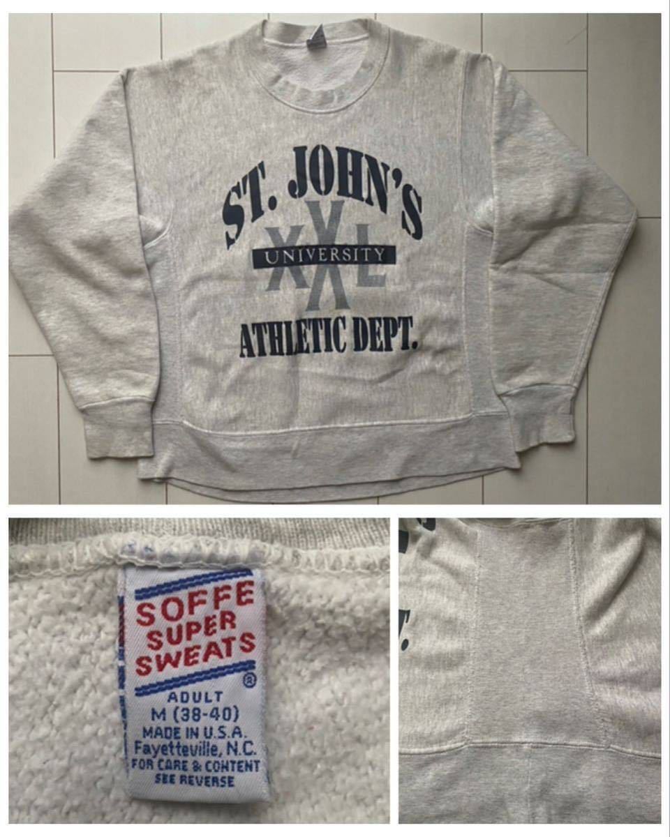 送料無料 美品 USA製 80s 90s vintage ビンテージ soffe super sweats heavy weight カレッジ  3段プリントリバースウィーブ スウェット XXL｜PayPayフリマ