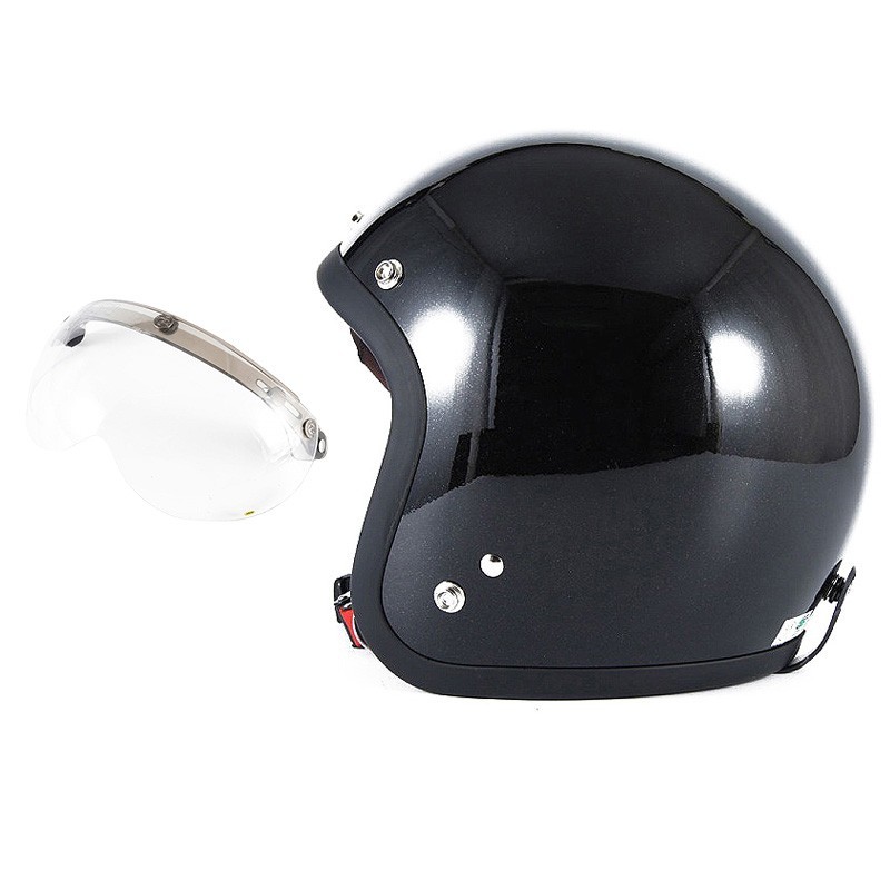 72JAM ジェットヘルメット&シールドセット VIVID BLACK - HD純正色ブラック フリーサイズ:57-60cm未満 +開閉式シールド APS-01 JJ-10