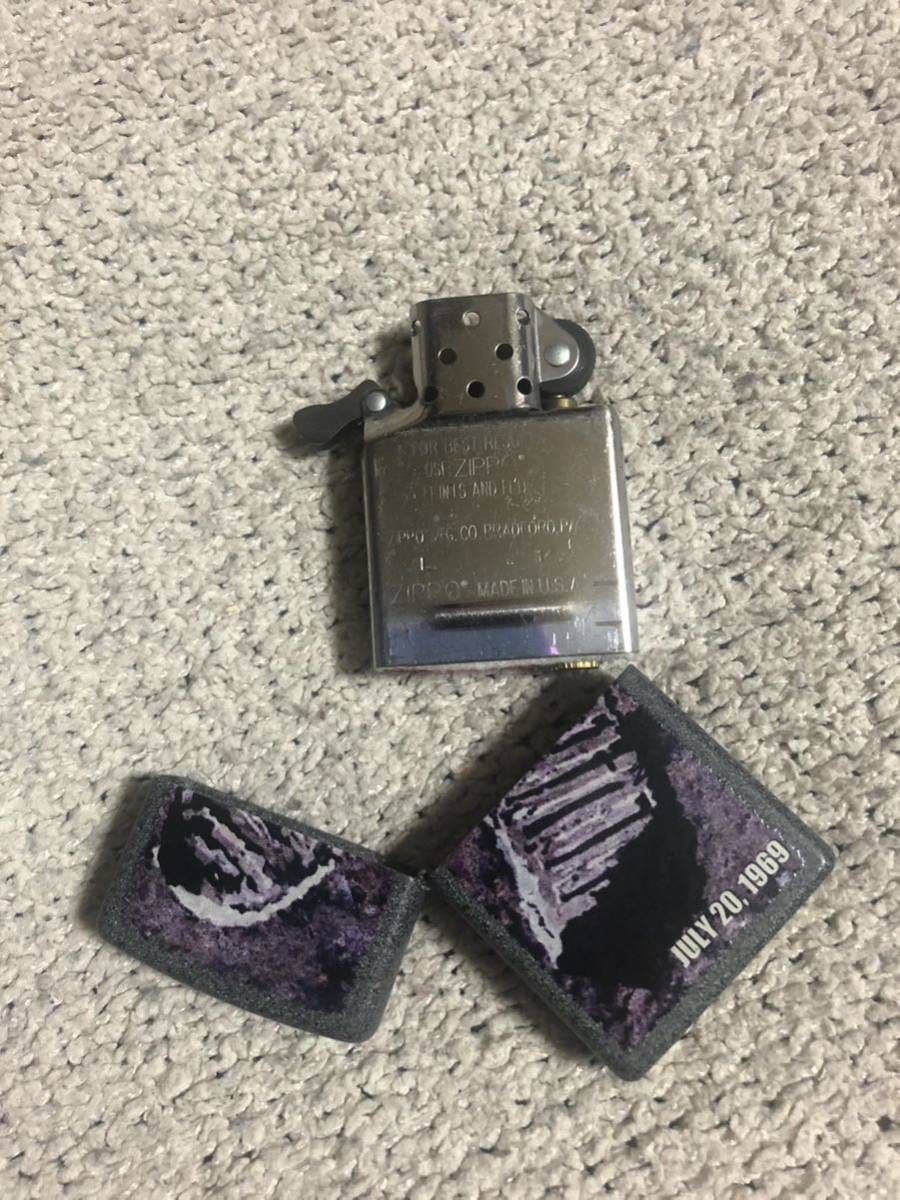 良品 人気 レア14年製 USA製 ZIPPO/ジッポー JULY/20/1969 MOON FOOT/月面着陸 偉大なる一歩 ライター グレー_画像8