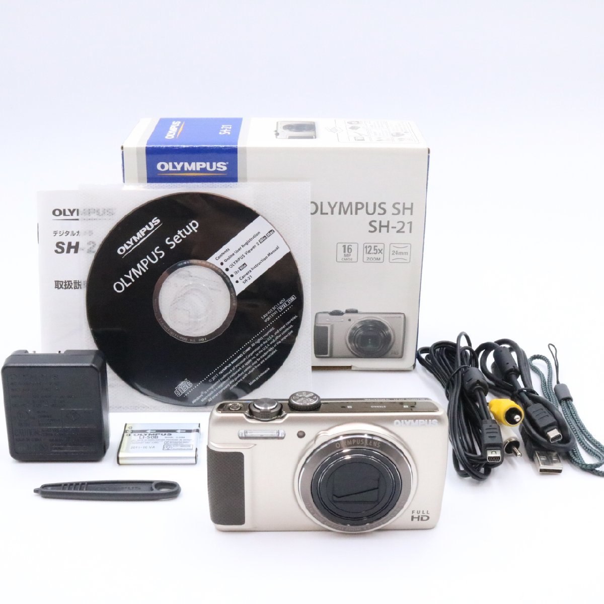 ■極上品■ OLYMPUS オリンパス デジタルカメラ SH-21 ゴールド_画像1