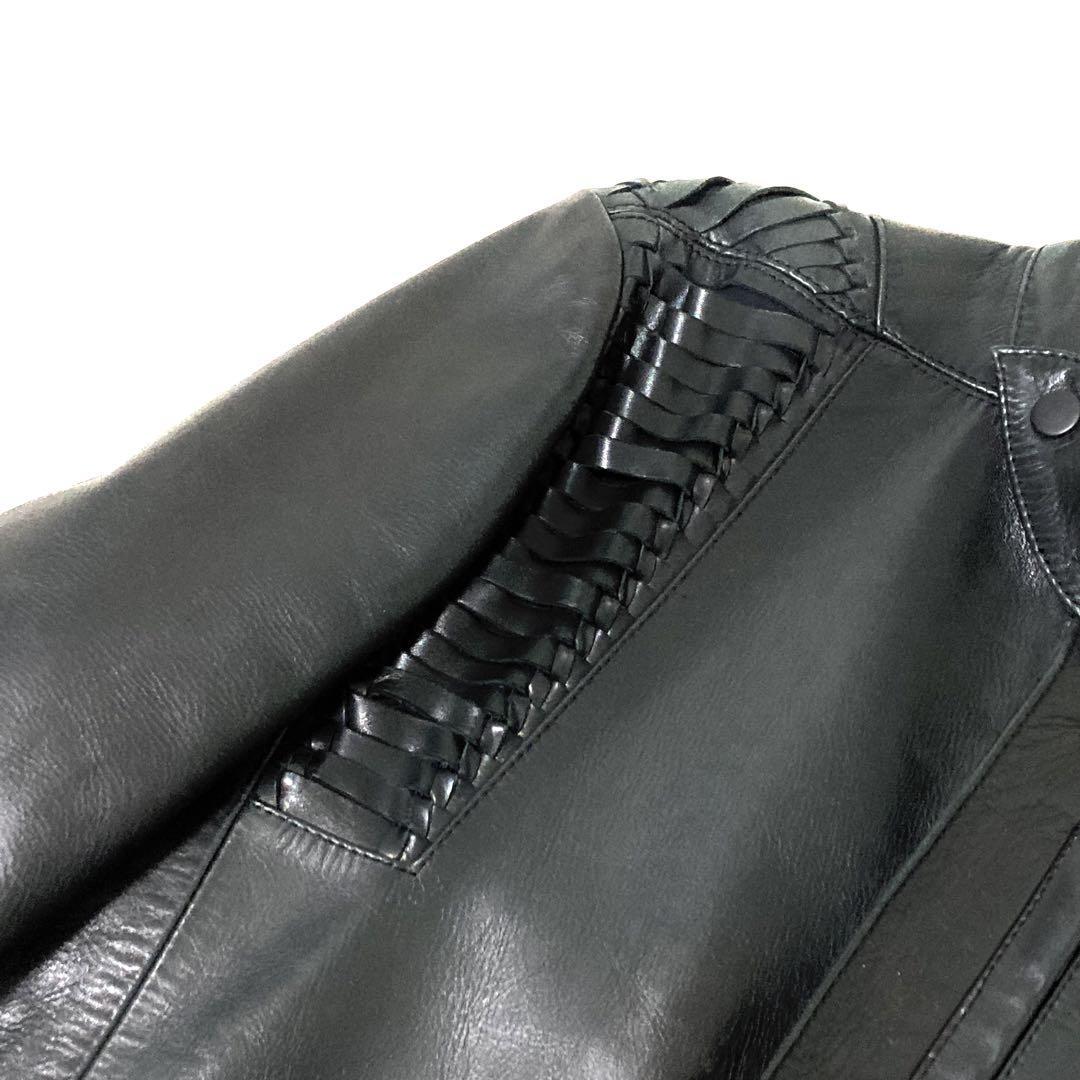 メゾンマルジェラ ライダースジャケット ブラック 44 レザー レザー