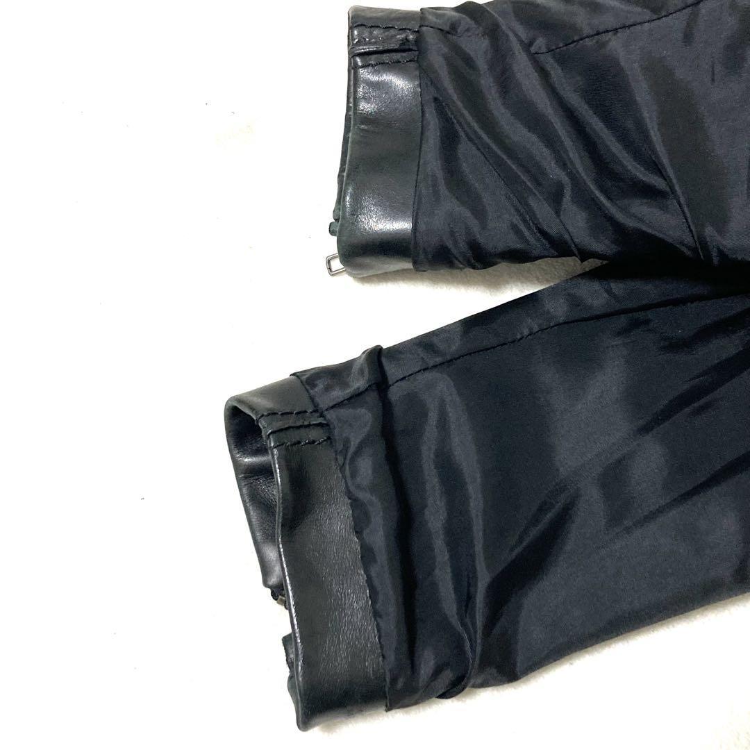 メゾンマルジェラ ライダースジャケット ブラック 44 レザー レザー