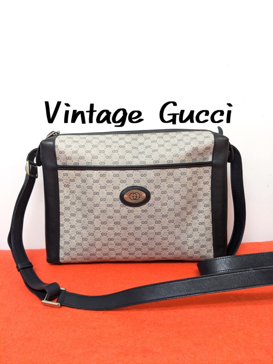 美品 GUCCI グッチ マイクロGG ショルダーバッグ オールドグッチ-