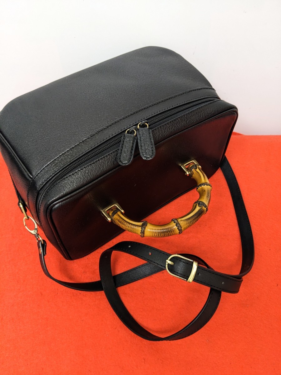 美品 極上!Gucci バニティ2way バンブー レザーショルダーバッグ 希少