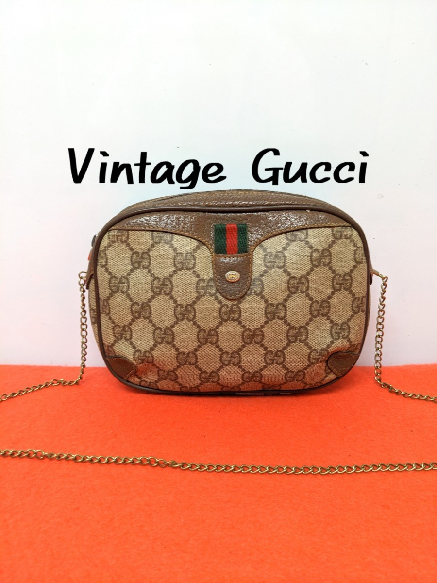 良品 極希少 Gucci シェリーライン ビンテージショルダーバッグ