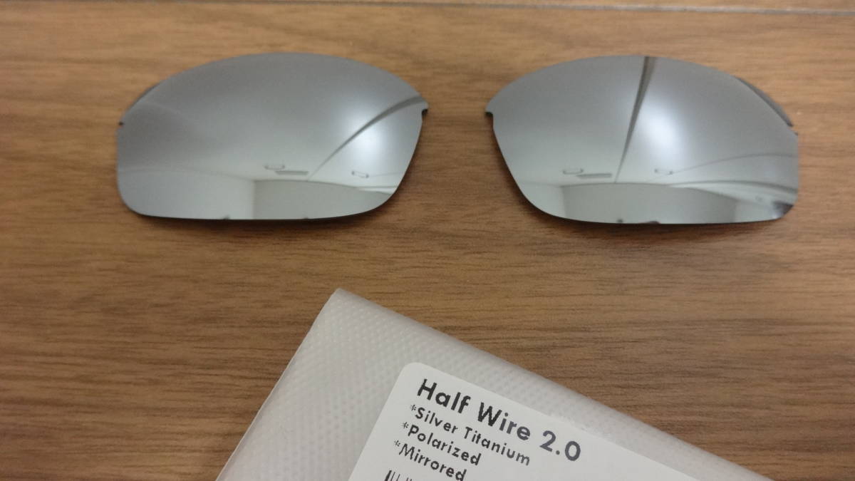 ★オークリー ハーフワイヤー2.0用 カスタム偏光レンズ SILVER TITANIUM Color Polarized 新品 OAKLEY　HALF WIRE　2.0　HALFWIRE_画像1