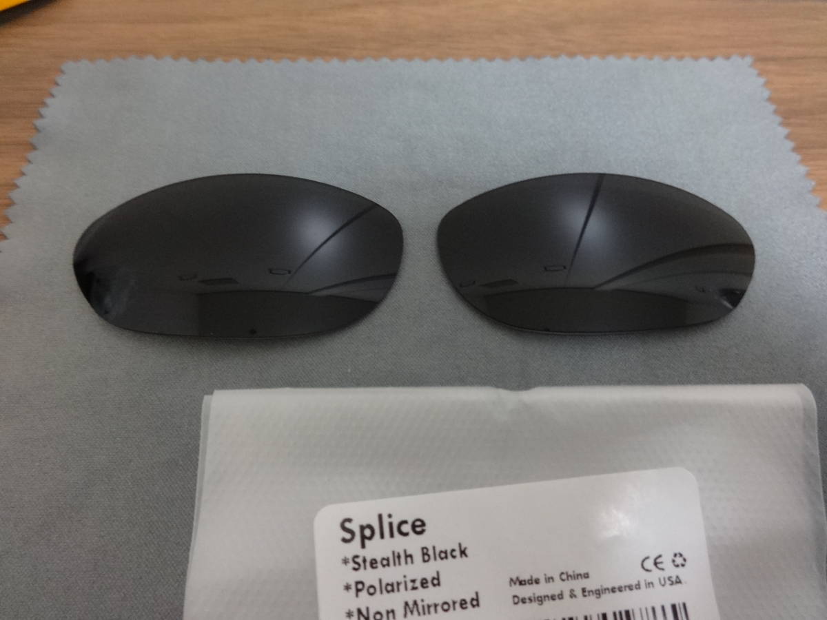 ★処分価格★オークリー スプライス用 カスタム偏光レンズ BLACK Color Polarized 新品 SPLICE_画像1