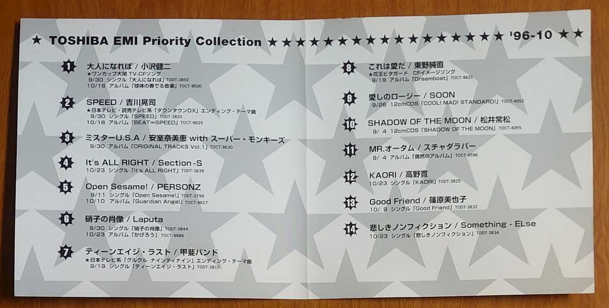 V.A 東芝EMI PRIORITY COLLECTION '96-10 CD プロモ 非売品…k-686/toshiba/小沢健二/安室奈美恵/PERSONZ/Laputa/promo/not for sale_画像5
