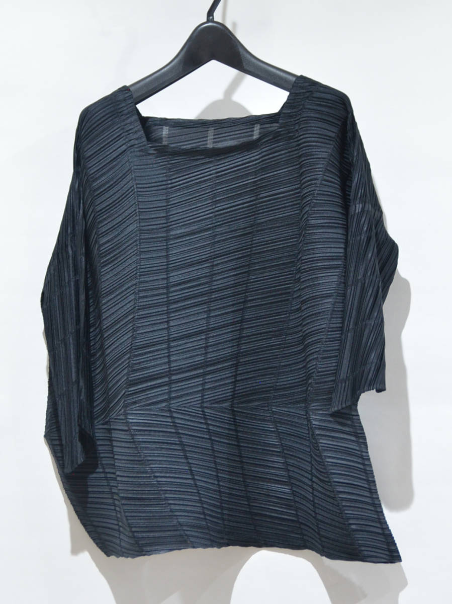 PLEATS PLEASE ISSEY MIYAKE プリーツプリーズ イッセイミヤケ PATAPATA パタパタ 変形 カットソー トップス ブラック 3 Y-317340の画像1