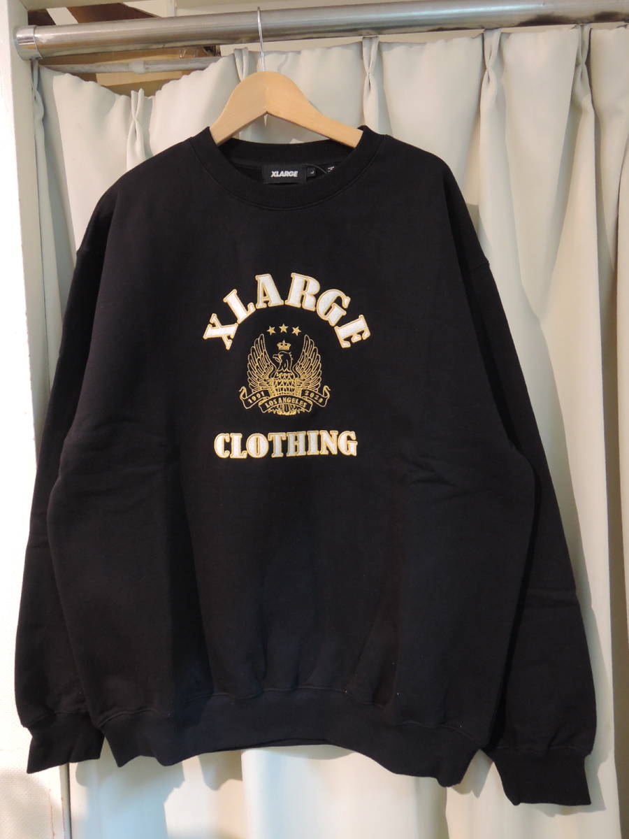 X-LARGE XLARGE エクストララージ EAGLE EMBLEM CREWNECK SWEAT 黒 Lサイズ 最新人気商品 再値下げしました！ _画像1