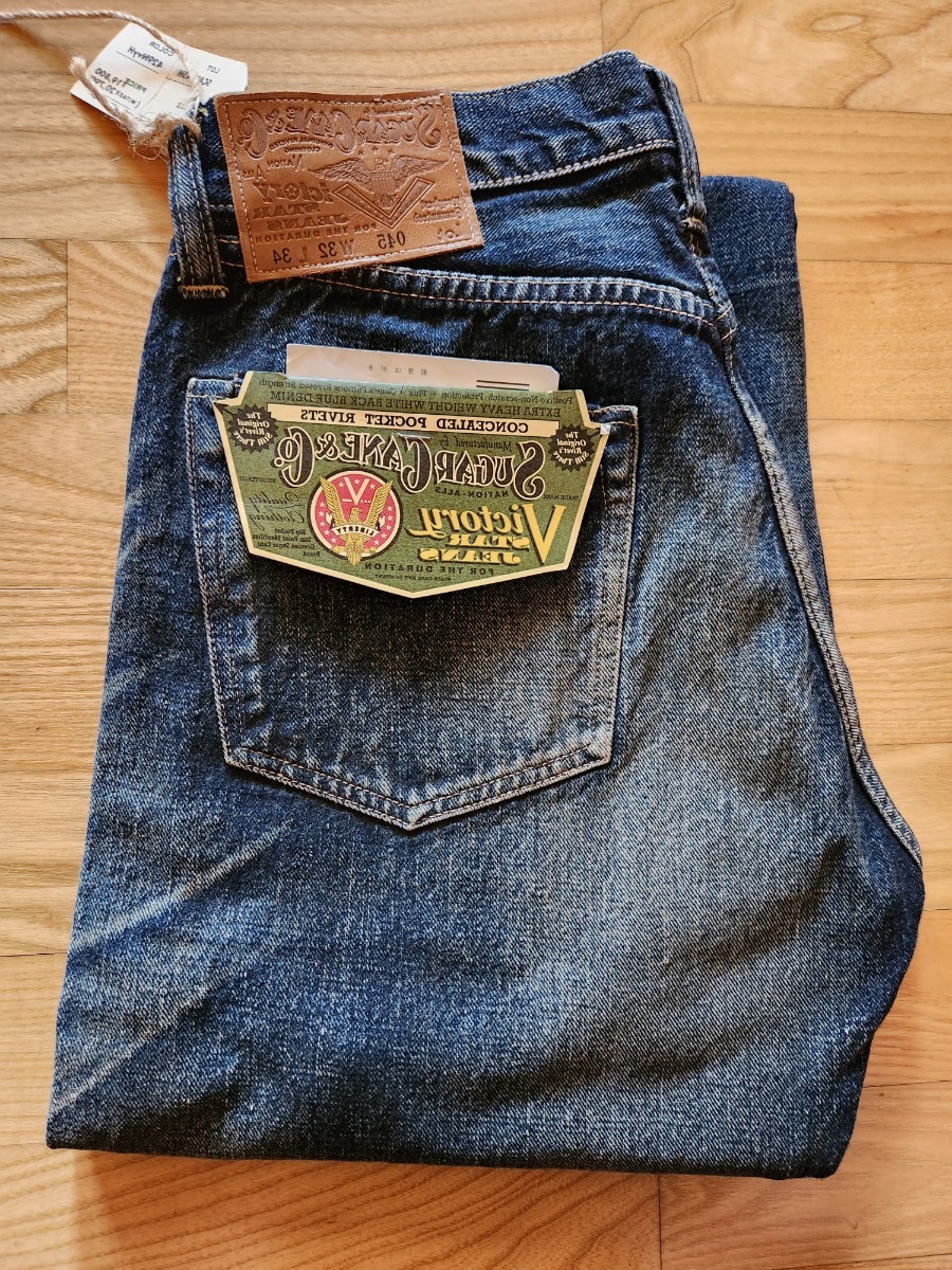 送料込★東洋 SUGAR CANE シュガーケーン　SC40045H Victory STAR JEANS 大戦モデルジーンズ　ユーズド加工　ハチの巣　ヒゲ　32