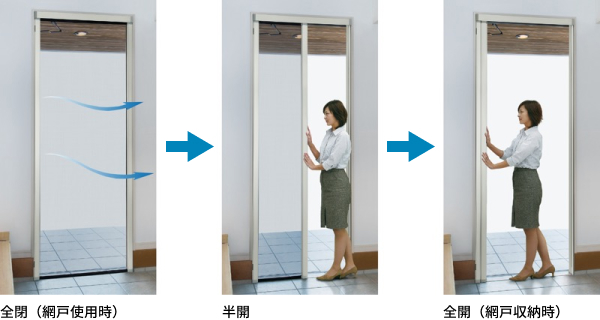 収納網戸　YKK XMD06018
