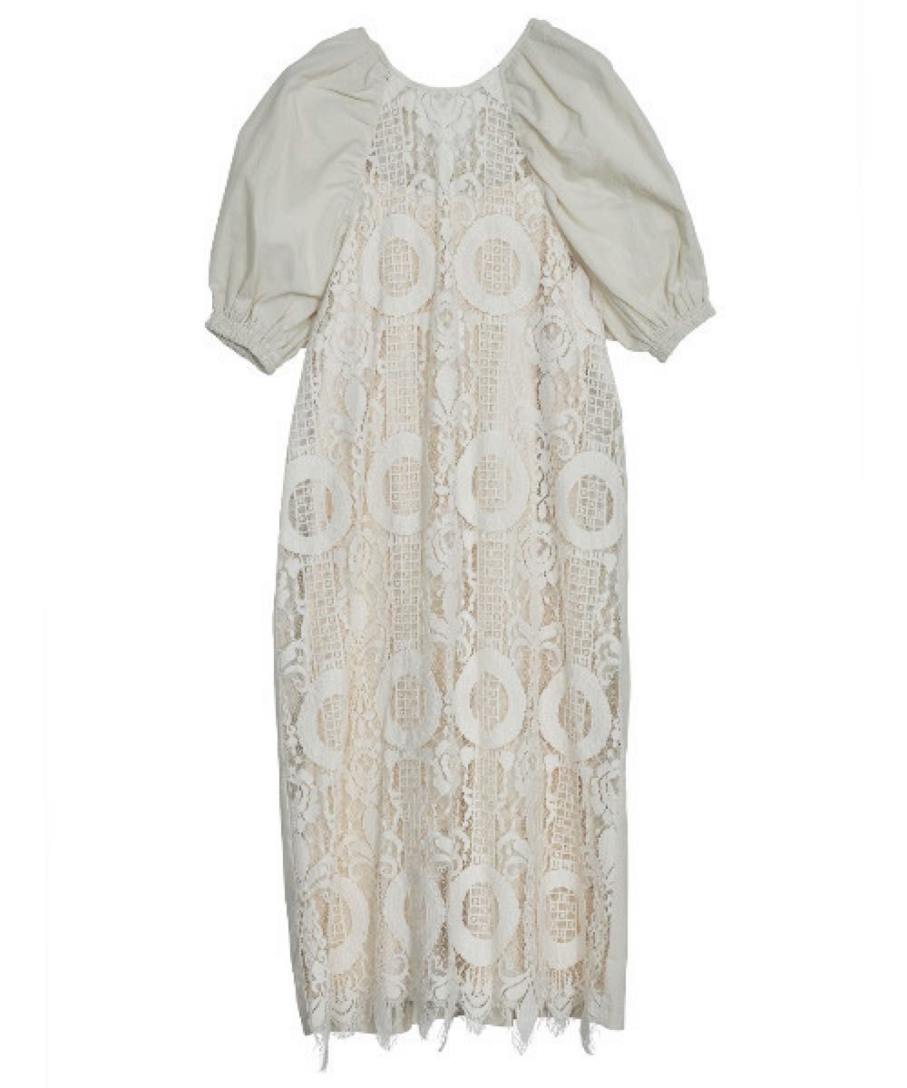 MEDI 2WAY CIRCLE PATTERN LACE DRESS WHT アメリヴィンテージ ホワイト