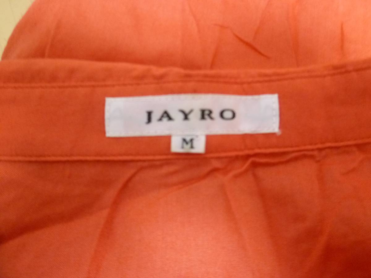 JAYRO/ジャイロ♪朱色系スキッパーシャツブラウスチュニックワンピースM/ジュン2WAY袖♪37