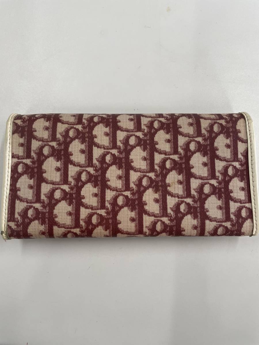 4162　480円～ 中古品　Christian Dior/クリスチャンディオール　長財布　トロッター　レッド　レディース_画像2