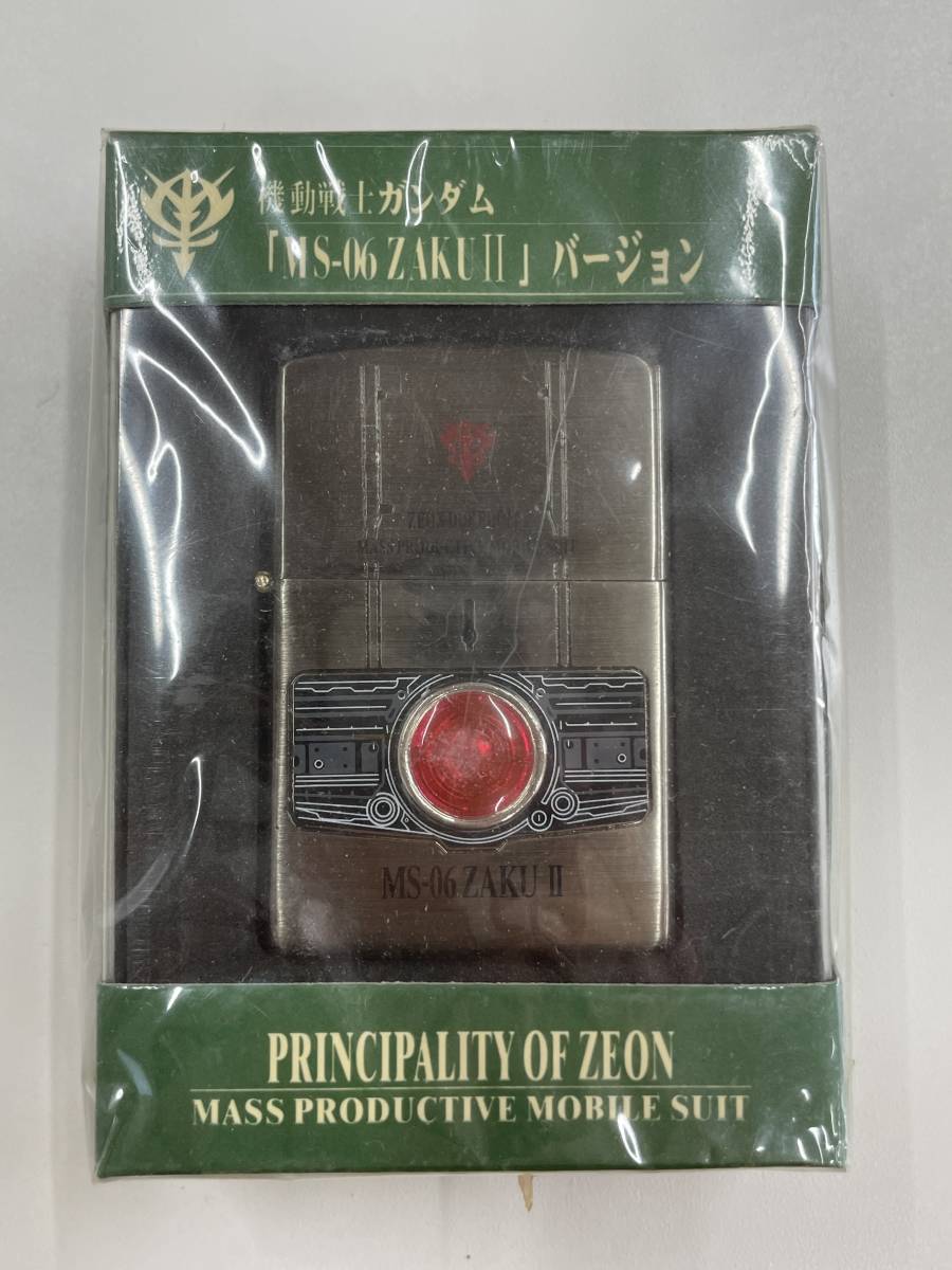 4166　480円～ 中古品　喫煙グッズ　機動戦士ガンダム　「MS-06　ZAKUⅡ」バージョン　ジオン公国軍　ZIPPO風　ライター　着火未確認　　_画像1