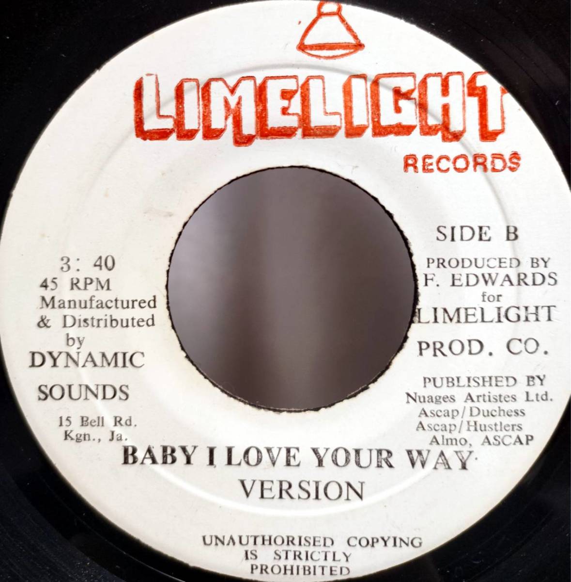 7inch BIG MOUNTAIN 極上カヴァー ★ FLEURETTE EDWARDS / BABY I LOVE YOUR WAY の画像3