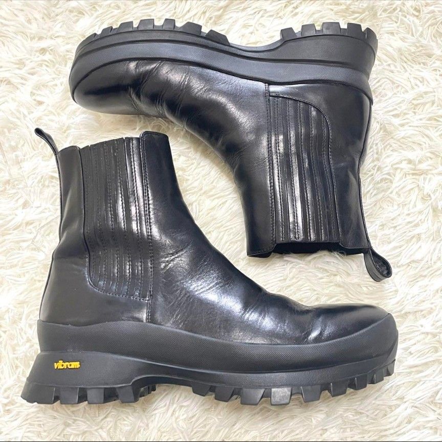 LE TALON GRISE サイドゴアブーツVIBRAM ビブラム本革黒 - ブーツ