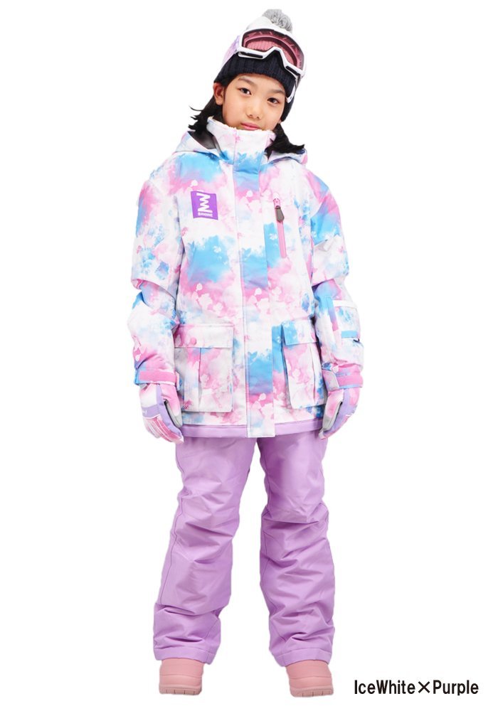 1105984-BANNNE/Snow Crystal Girls Snow Suit ガールズ スキーウェア 上下