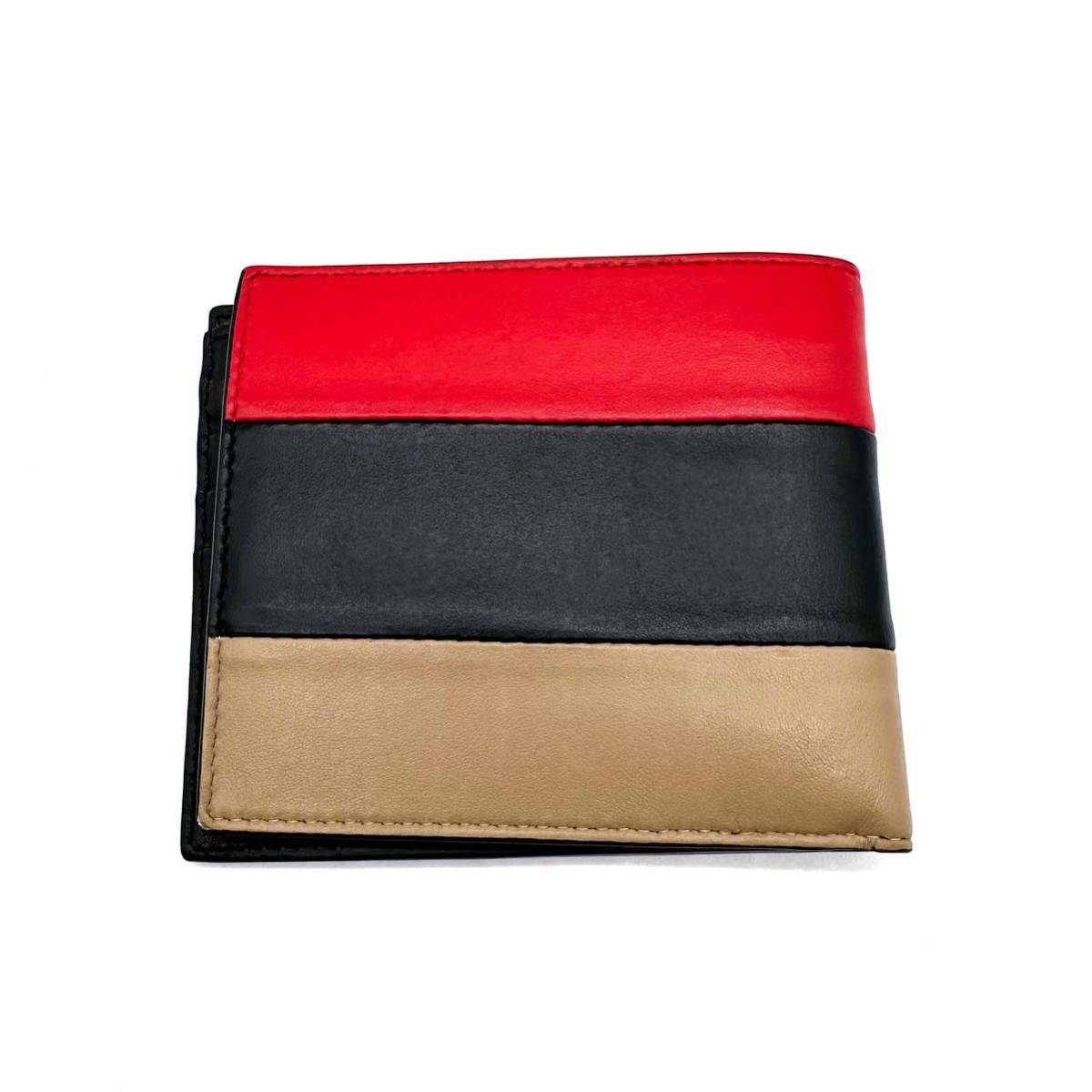 話題の人気 BURBERRY バーバリー 二つ折り財布 トリコロール レザー