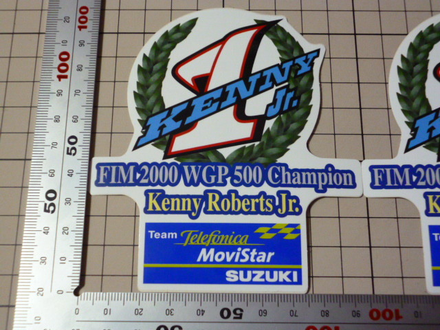 FIM WGP Team Telefonica Movistar SUZUKI ステッカー 2枚(96×100mm) テレフォニカ モビスター スズキ KennyRoberts Jr ケニー ロバーツJr_画像2