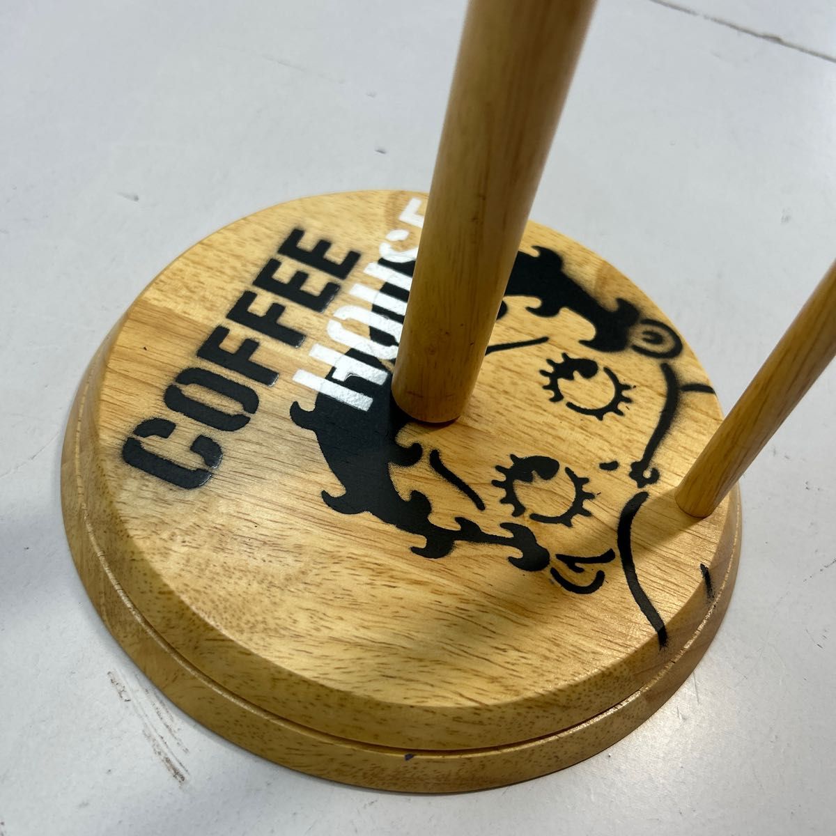 キッチンペーパーホルダー スタンド 縦型 天然木製 新品 未使用 Coffee Betty   