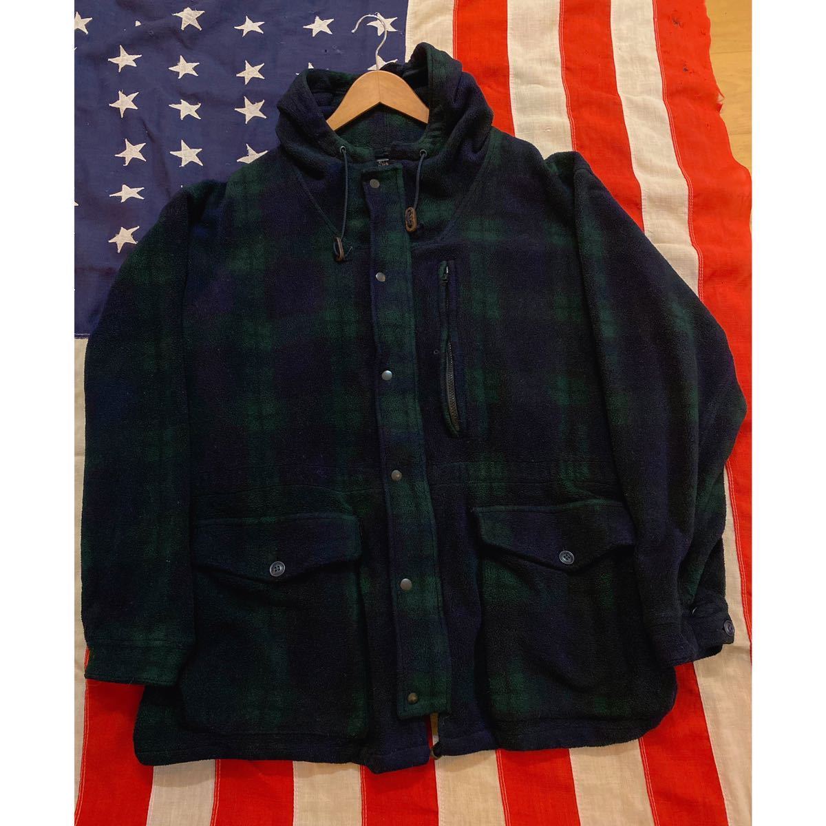 超希少!VTG Polo Ralph Lauren 90’s Green Plaid Fleece JKT USA MADE ビンテージラルフローレングリーンプレイドフリースジャケット