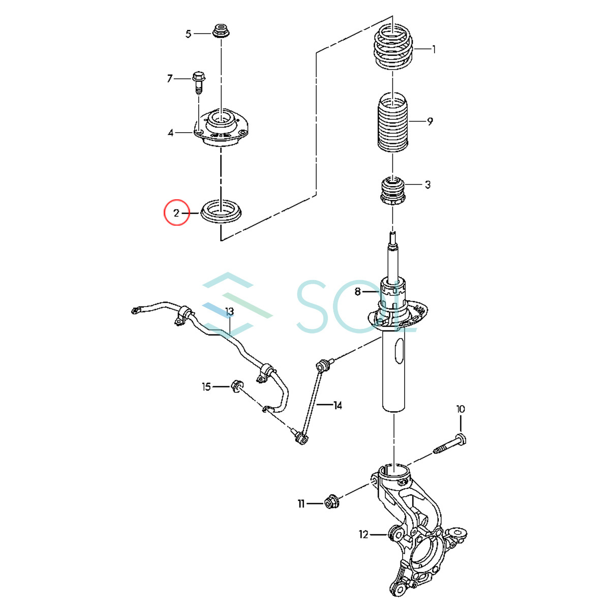 VW ビートル(5C1 5C2 5C7 5C8) CC B7(358) イオス(1F7 1F8) フロント ショック アッパーマウント 左右共通 6N0412249C 6N0412249B_画像4