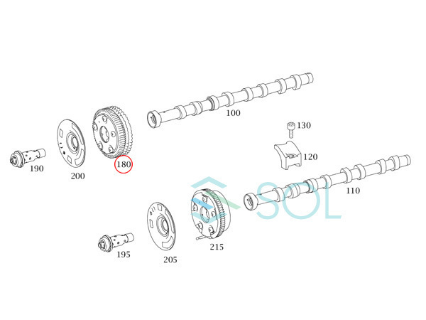 ベンツ W221 W219 X204 R171 カムシャフトアジャスター インテーク 右側 S350 S550 CLS350 CLS500 GLK300 GLK350 SLK280 SLK350 2720505347_画像3