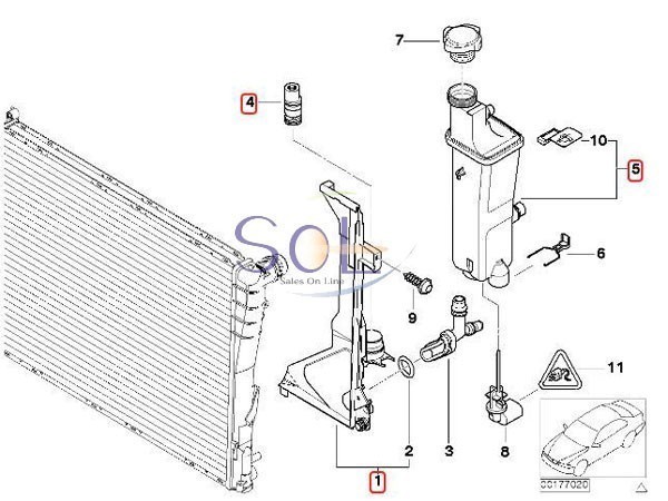 BMW E46 サブタンク + 取付プレート + サーモスタット 318i 320i 323i 325i 328i 330i 17117573781 17111436251 17111437362 出荷締切18時_画像2