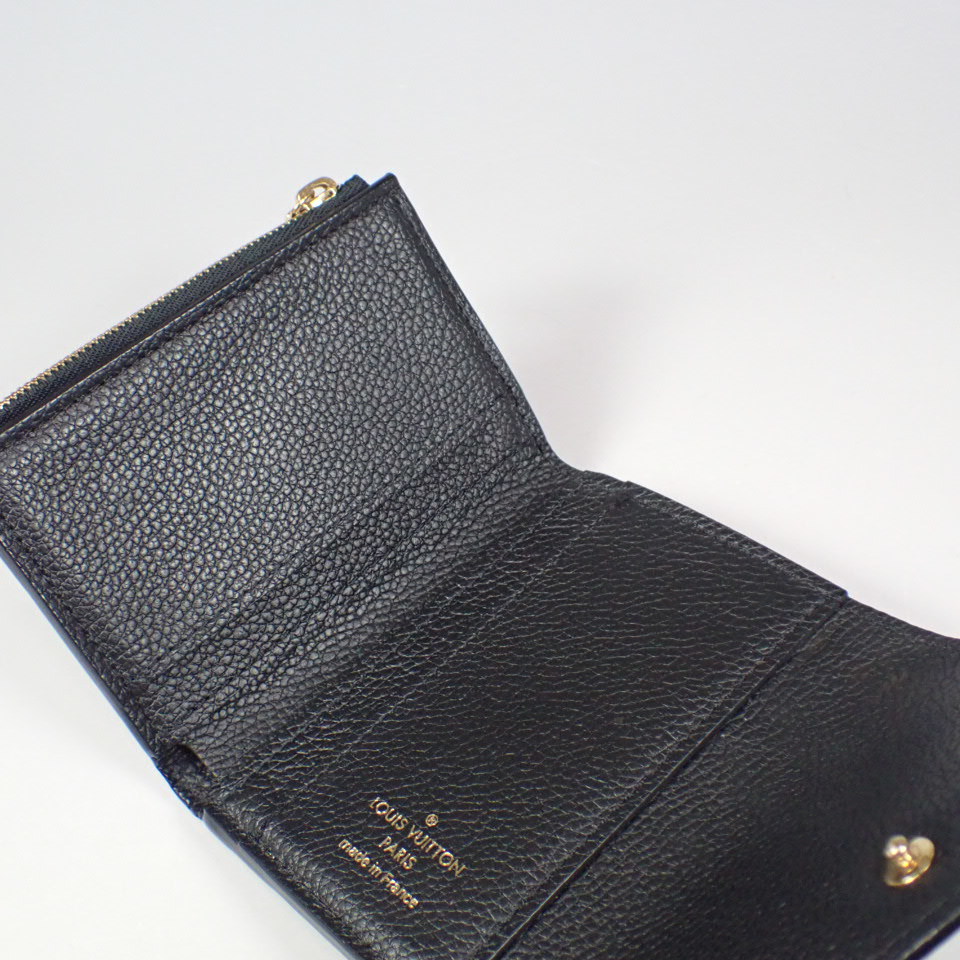 Auth LOUIS VUITTON Zoe Wallet M62935 Black Monogram Empreinte