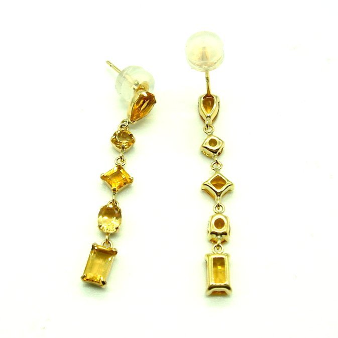 PC1560:K18YG citrine earrings 