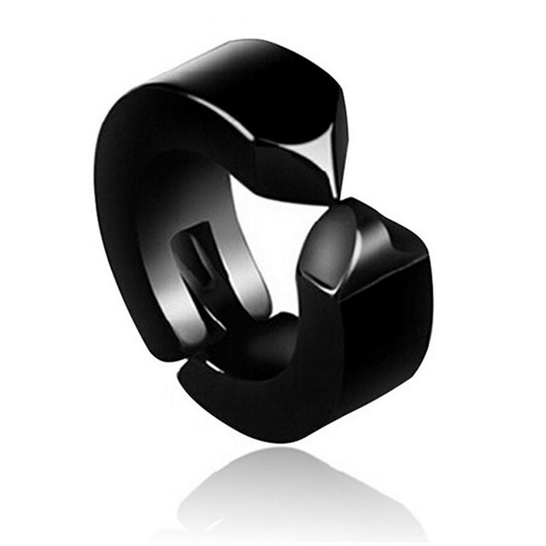 イヤリング シンプル 片耳用 メンズ レディース アクセサリー 金属製 使いやすい耳飾り プレゼント ブラック_画像1