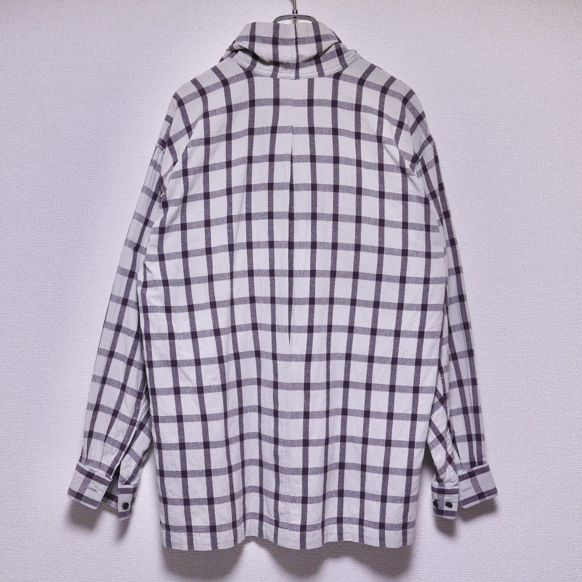 美品 ISSEY MIYAKE MEN 変形 シャツ Size M イッセイ ミヤケ プルオーバー チェック 変形カラー 襟 CHECK SHIRT 初期 80’s 80s_画像2