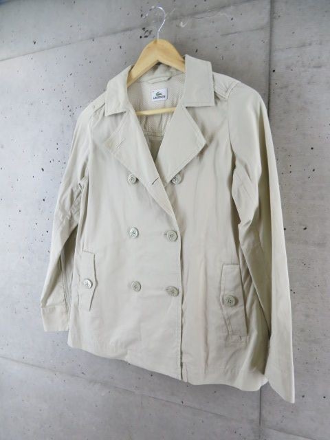 9280c44◆良品です◆春にピッタリ◆LACOSTE ラコステ コットンジャケット コート 40/サファリジャケット/シャツ/レディース/女性/婦人_画像2