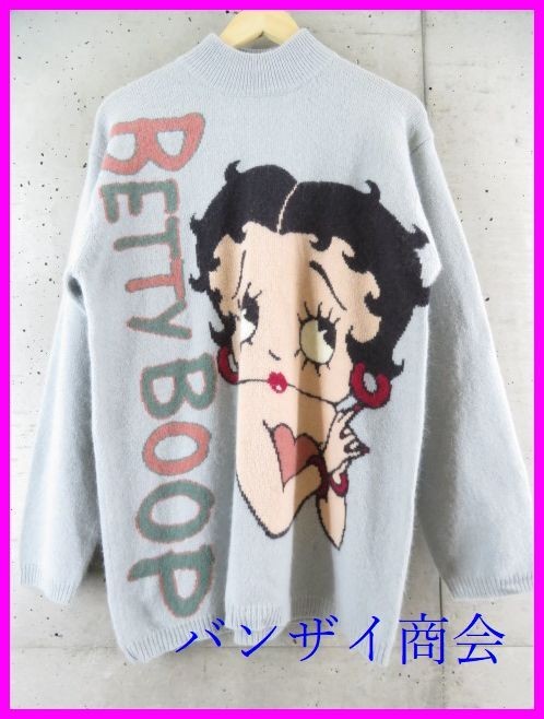 003c78◆90sヴィンテージ◆BETTY BOOP ベティブープ ベティちゃん ハイネック ウールニットセーター/ジャケット/シャツ/レディース古着_画像1