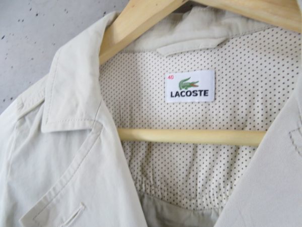 9280c44◆良品です◆春にピッタリ◆LACOSTE ラコステ コットンジャケット コート 40/サファリジャケット/シャツ/レディース/女性/婦人_画像4