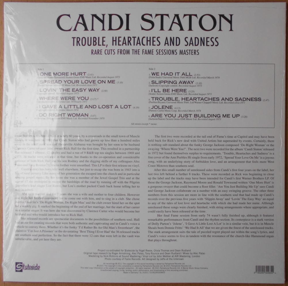 ■新品■Candi Staton キャンディ・ステイトン/trouble, heartaches and sadness(LP)_画像2