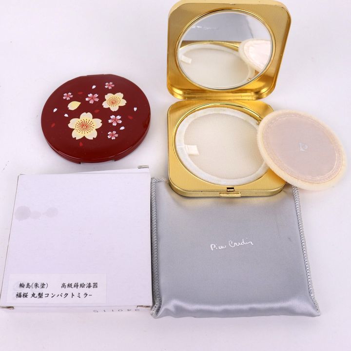  Pierre Cardin other compact mirror hand-mirror yama blur ro here other wheel island lacquer ware 6 point set together lady's pierre cardin etc.