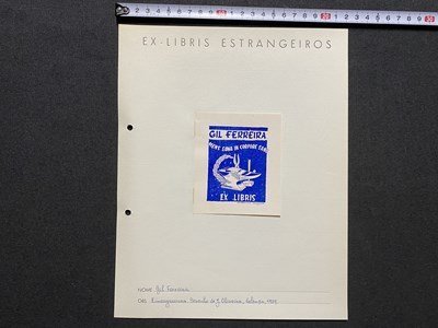 ｃ▼　蔵書票　EX-LIBRIS ESTRANGEIROS　1枚　印刷物　GIL FERREIRA　図案　デザイン　/　L1-17_画像2