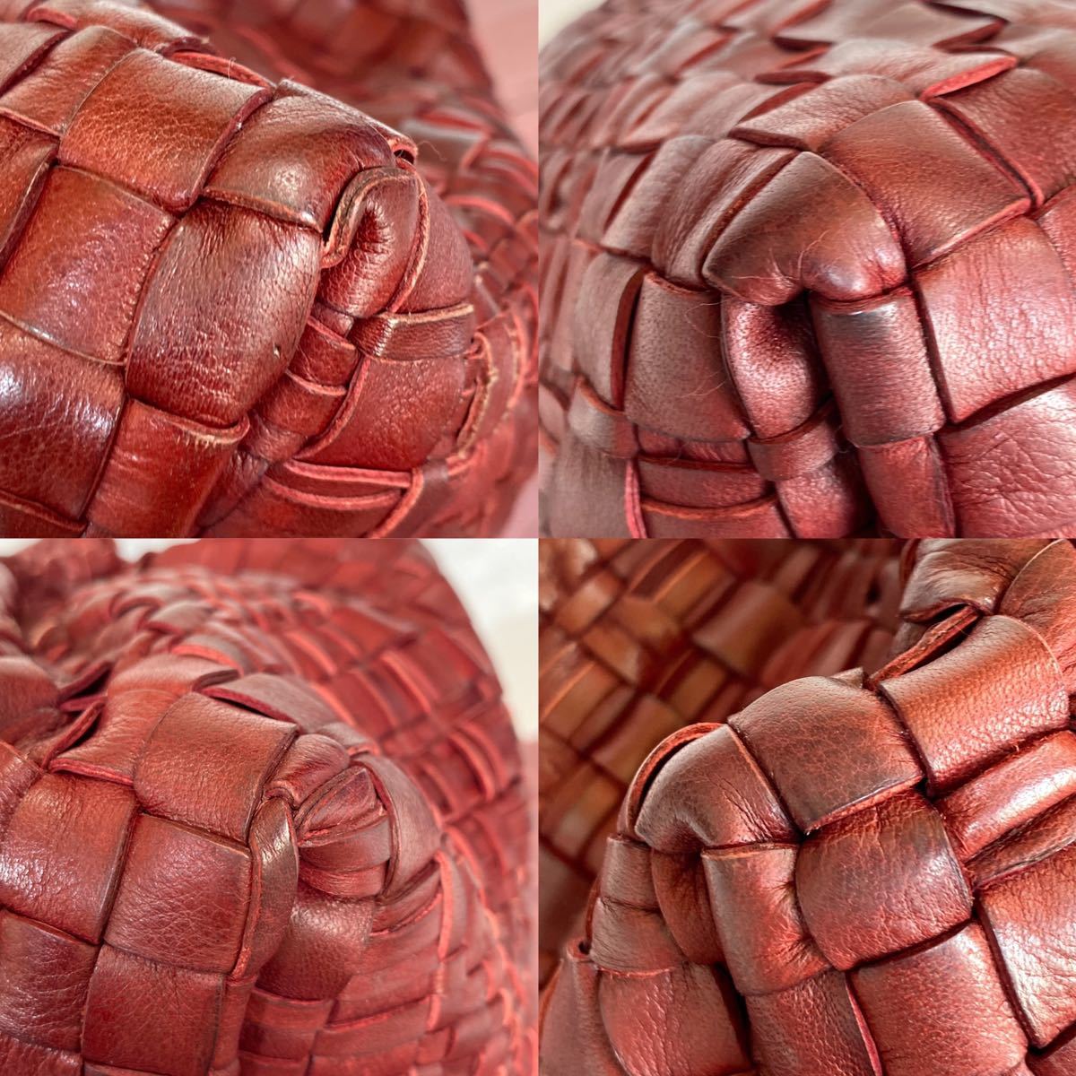 【極美品】FALORNI イントレチャート バーガンディ レザー ハンドバッグ www.keburros.com