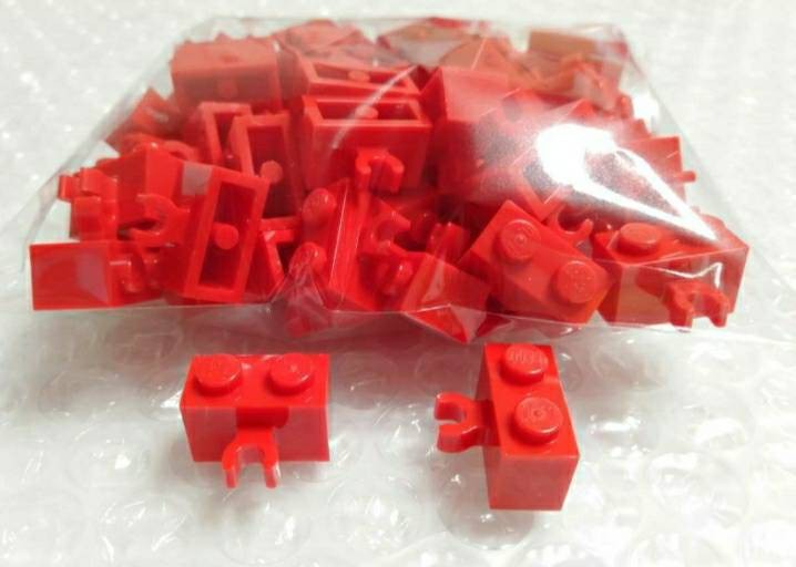 50個　1×2　赤　LEGO　レゴ　未組み立て　未使用　パーツ　部品_画像1
