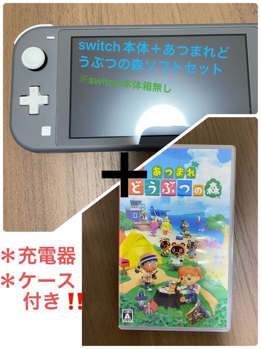 Nintendo Switch Liteグレー（箱無し）＋あつまれどうぶつの森ソフト