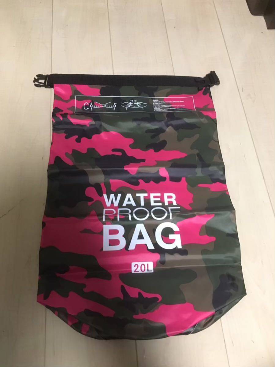 防水リュック バックパック プールバッグ 赤×迷彩 20L 【069】防水バッグ アウトドアバッグ 災害時