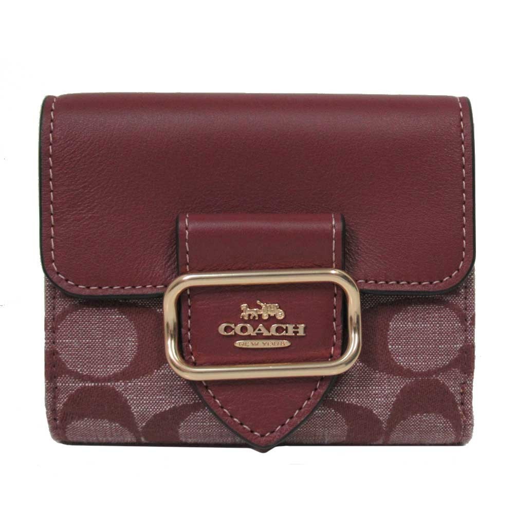 コーチ 二つ折り財布 COACH シグネチャー シャンブレー スモール