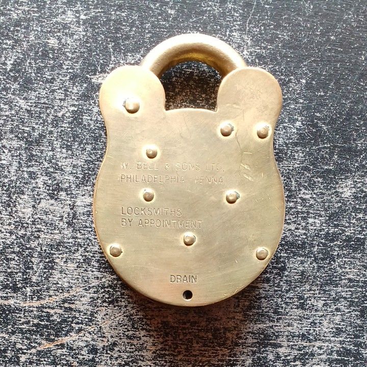 イギリスアンティーク パドロック錠 カギ付き くま型 希少サイズ 通販