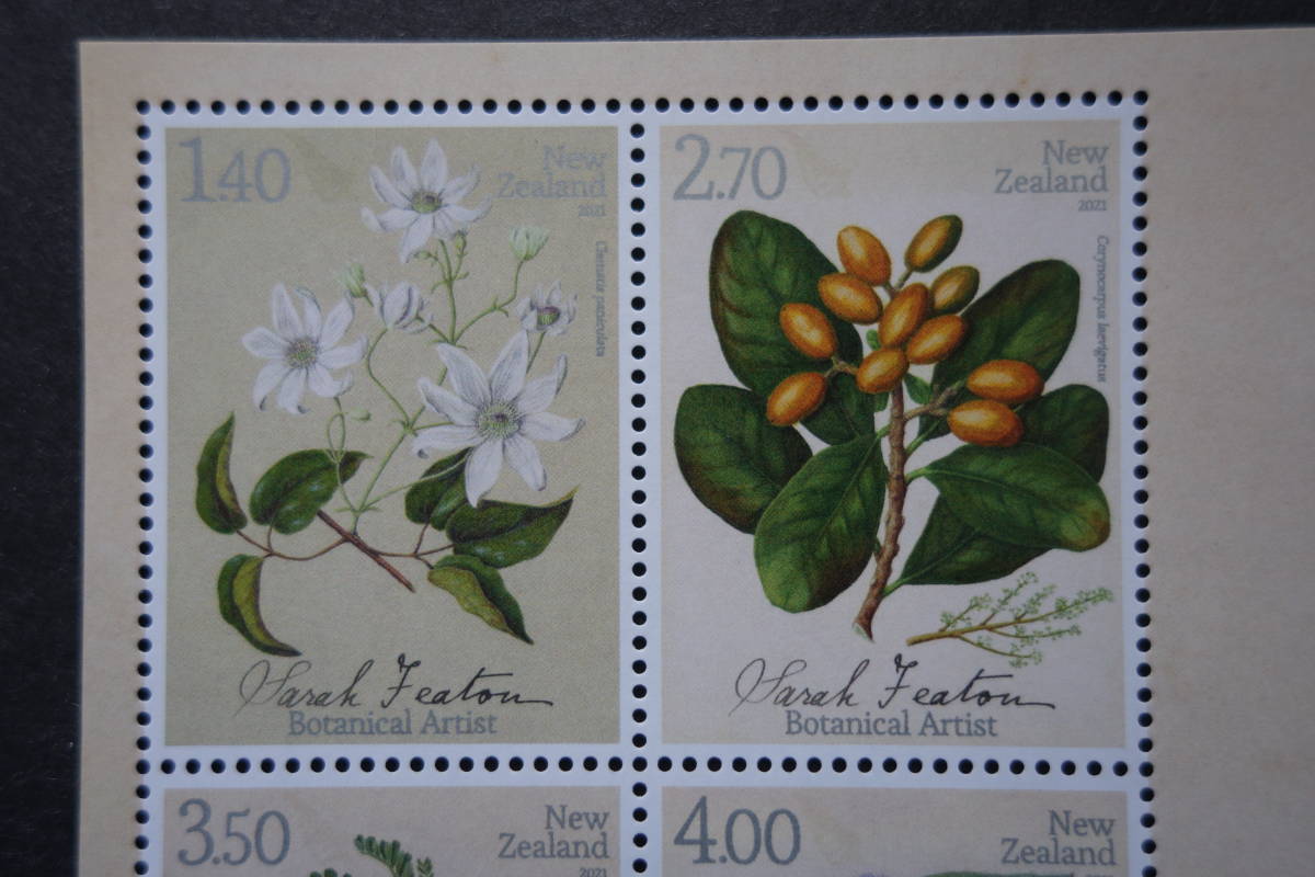  foreign stamp : New Zealand stamp [ plant painter ] 4 kind m/s unused 