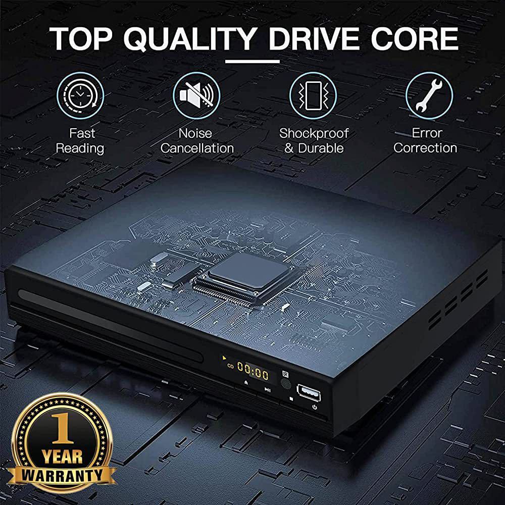 DVDプレーヤー HDMI 1080Pサポート CPRM対応 DVD/CDディスクプレーヤー再生専用 RCA/HDMIケーブル付属 RCA/HDMI/USB端子搭載