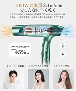 ★送料無料★ドライヤー 大風量 高風速 サロン級 速乾 ヘアドライヤー 中和イオン&温冷リズムモード搭載 熱ダメージ抑制