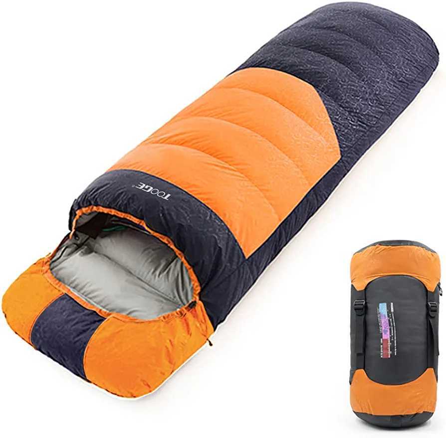 輝く高品質な 冬用 寝袋 ダウン 登山 防災 登山 収納袋付き コンパクト